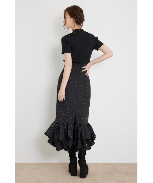 rienda(リエンダ)の「ラッフルマーメイドスカート 秋服(スカート・レディース・グレー/ブラック・MEDIUM/SMALL)」の5枚目の写真