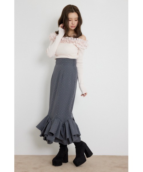 rienda(リエンダ)の「ラッフルマーメイドスカート 秋服(スカート・レディース・グレー/ブラック・MEDIUM/SMALL)」の12枚目の写真