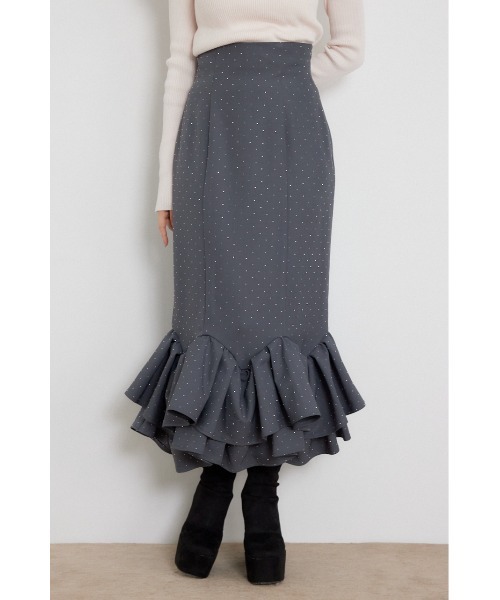 rienda(リエンダ)の「ラッフルマーメイドスカート 秋服(スカート・レディース・グレー/ブラック・MEDIUM/SMALL)」の14枚目の写真