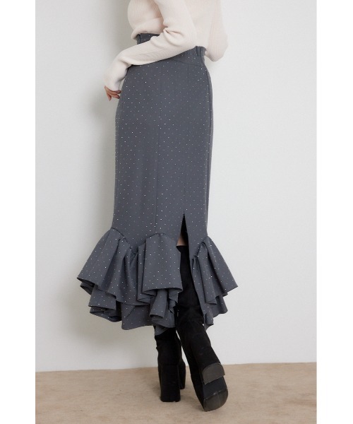 rienda(リエンダ)の「ラッフルマーメイドスカート 秋服(スカート・レディース・グレー/ブラック・MEDIUM/SMALL)」の16枚目の写真