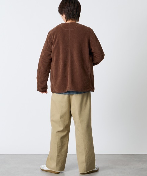 DANTON（ダントン）の「【WEB先行予約】[DANTON/ダントン] フリースノーカラージャケット（ノーカラージャケット・レディース・ブラウン/グレイッシュベージュ/ブラック/ダークグレー・40/38/44/42）」の10枚目の写真
