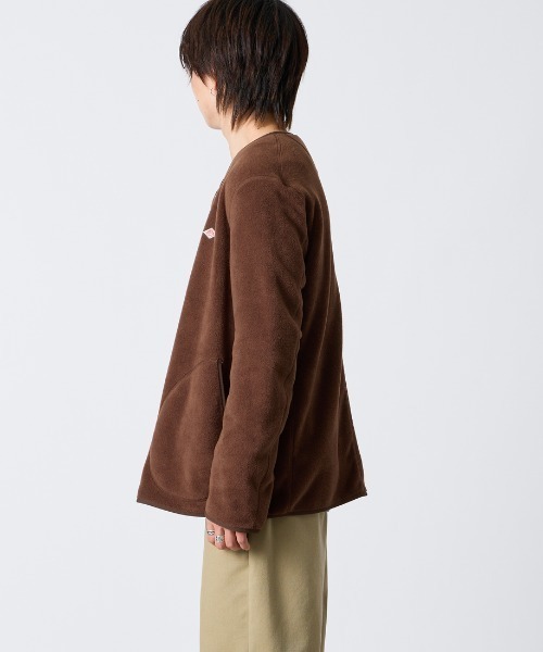 DANTON（ダントン）の「【WEB先行予約】[DANTON/ダントン] フリースノーカラージャケット（ノーカラージャケット・レディース・ブラウン/グレイッシュベージュ/ブラック/ダークグレー・40/38/44/42）」の6枚目の写真