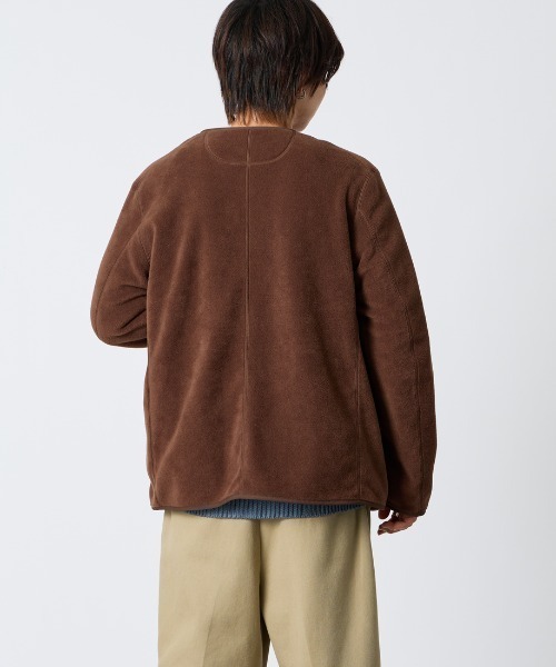 DANTON（ダントン）の「【WEB先行予約】[DANTON/ダントン] フリースノーカラージャケット（ノーカラージャケット・レディース・ブラウン/グレイッシュベージュ/ブラック/ダークグレー・40/38/44/42）」の7枚目の写真
