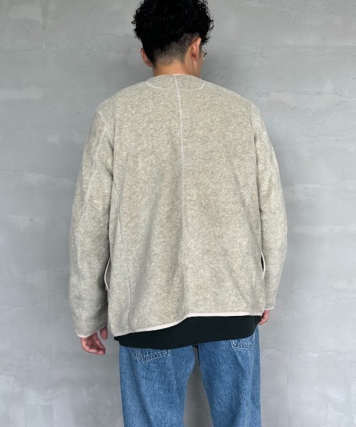 DANTON（ダントン）の「【WEB先行予約】[DANTON/ダントン] フリースノーカラージャケット（ノーカラージャケット・レディース・ブラウン/グレイッシュベージュ/ブラック/ダークグレー・40/38/44/42）」の20枚目の写真