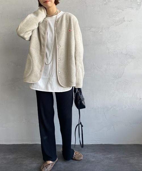 DANTON（ダントン）の「【WEB先行予約】[DANTON/ダントン] フリースノーカラージャケット（ノーカラージャケット・レディース・ブラウン/グレイッシュベージュ/ブラック/ダークグレー・40/38/44/42）」の16枚目の写真