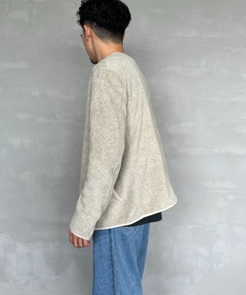 DANTON（ダントン）の「【WEB先行予約】[DANTON/ダントン] フリースノーカラージャケット（ノーカラージャケット・レディース・ブラウン/グレイッシュベージュ/ブラック/ダークグレー・40/38/44/42）」の22枚目の写真