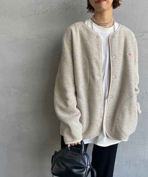 DANTON（ダントン）の「【WEB先行予約】[DANTON/ダントン] フリースノーカラージャケット（ノーカラージャケット・レディース・ブラウン/グレイッシュベージュ/ブラック/ダークグレー・40/38/44/42）」の13枚目の写真
