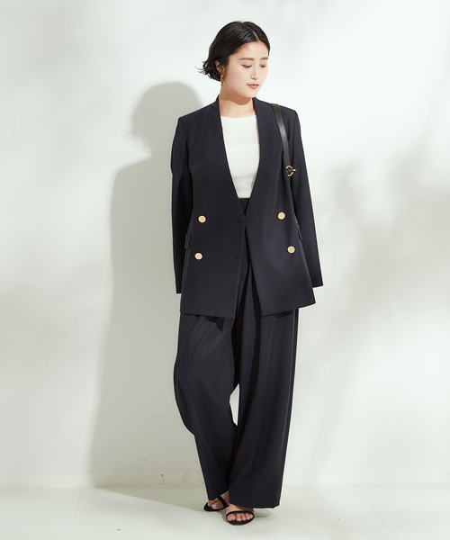journal standard L'essage(ジャーナルスタンダードレサージュ)の「ヴィスポリギャバパンツ(グレーA・ネイビー)(その他パンツ・レディース・グレー/ネイビー・38/40/34/36)」の5枚目の写真