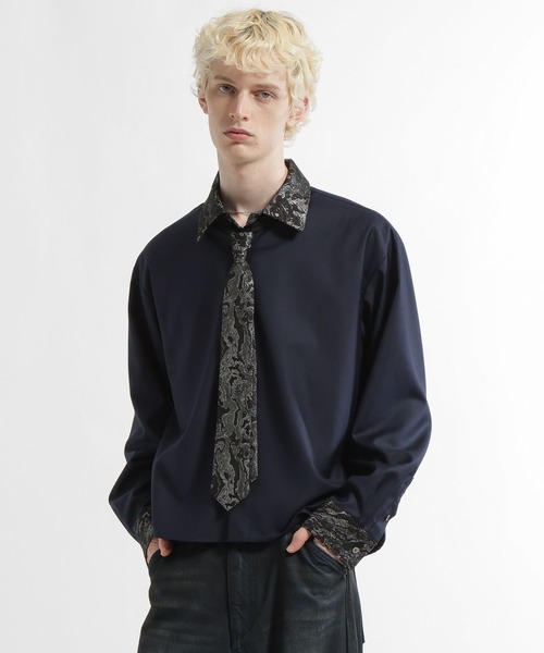 HARE(ハレ)の「【2サイズ展開】アソートネクタイシャツ(HARE)(シャツ/ブラウス・メンズ・ブラック/ネイビー/ホワイト・SMALL/MEDIUM)」の3枚目の写真
