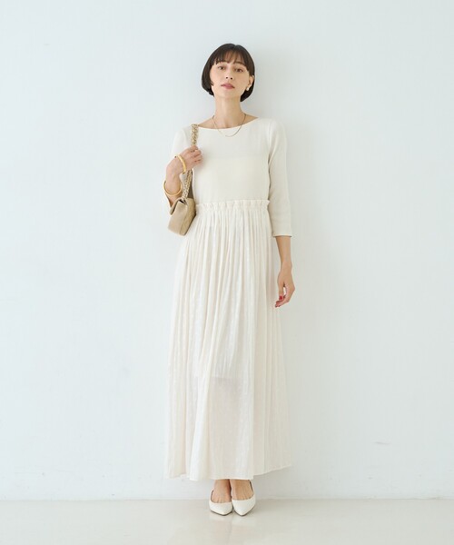 Rouge vif（ルージュヴィフ）の「ドット柄ドッキングワンピース（ワンピース・レディース・ブラック/アイボリー・38/36）」の8枚目の写真