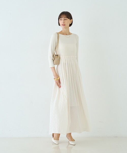Rouge vif（ルージュヴィフ）の「ドット柄ドッキングワンピース（ワンピース・レディース・ブラック/アイボリー・38/36）」の10枚目の写真