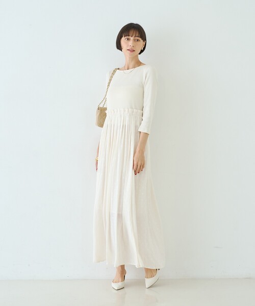 Rouge vif（ルージュヴィフ）の「ドット柄ドッキングワンピース（ワンピース・レディース・ブラック/アイボリー・38/36）」の11枚目の写真