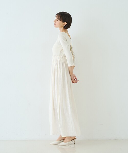 Rouge vif（ルージュヴィフ）の「ドット柄ドッキングワンピース（ワンピース・レディース・ブラック/アイボリー・38/36）」の12枚目の写真