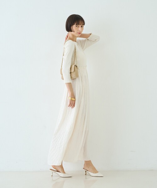 Rouge vif（ルージュヴィフ）の「ドット柄ドッキングワンピース（ワンピース・レディース・ブラック/アイボリー・38/36）」の13枚目の写真