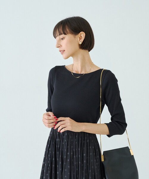 Rouge vif（ルージュヴィフ）の「ドット柄ドッキングワンピース（ワンピース・レディース・ブラック/アイボリー・38/36）」の15枚目の写真