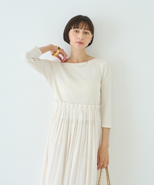 Rouge vif（ルージュヴィフ）の「ドット柄ドッキングワンピース（ワンピース・レディース・ブラック/アイボリー・38/36）」の18枚目の写真
