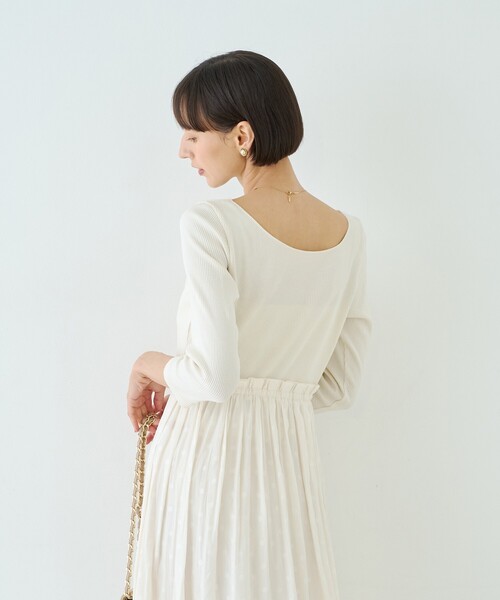 Rouge vif（ルージュヴィフ）の「ドット柄ドッキングワンピース（ワンピース・レディース・ブラック/アイボリー・38/36）」の21枚目の写真