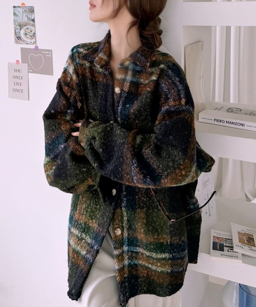 Ada.(エイダ)の「襟付き チェック ボア シャツジャケット(その他アウター・レディース・アイボリー/グリーン/ブラック・FREE)」の19枚目の写真