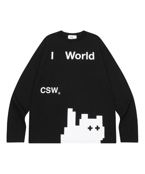 CATSAVETHEWORLD（キャットセーブザワールド）の「◇CATSAVETHEWORLD◇ブランド直輸入正規品/ピーカブーキャット ロングスリーブTee Peekaboo Cat Long Sleeve Tee（Tシャツ/カットソー・レディース・ブラック・FREE）」の2枚目の写真