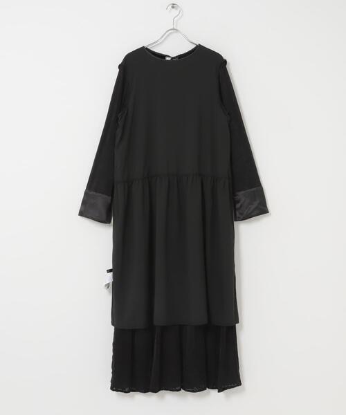 URBAN RESEARCH ROSSO WOMEN(アーバンリサーチ ロッソ)の「『WEB/一部店舗限定』フロッキープリントティアードワンピース(ワンピース・レディース・ブラウン/ブラック・FREE)」の18枚目の写真