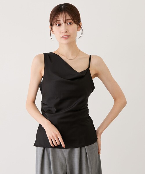 Jayro(ジャイロ)の「サテンアシメドレープトップス(その他トップス・レディース・ブラック/ホワイト系その他2・M)」の3枚目の写真