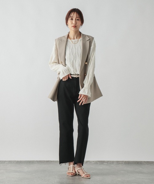 GLOBAL WORK(グローバルワーク)の「GOODデニムバギースキニーパンツ/911104(デニムパンツ・レディース・サックスブルー/ブラック・MEDIUM/SMALL/X-SMALL/LARGE)」の7枚目の写真