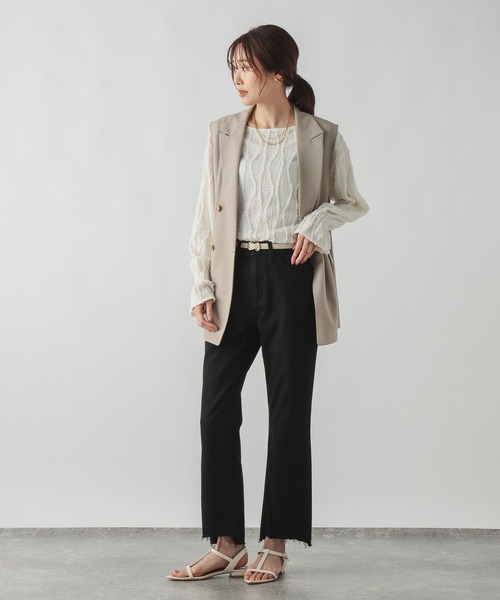 GLOBAL WORK(グローバルワーク)の「GOODデニムバギースキニーパンツ/911104(デニムパンツ・レディース・サックスブルー/ブラック・MEDIUM/SMALL/X-SMALL/LARGE)」の8枚目の写真