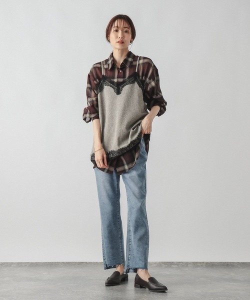 GLOBAL WORK(グローバルワーク)の「GOODデニムバギースキニーパンツ/911104(デニムパンツ・レディース・サックスブルー/ブラック・MEDIUM/SMALL/X-SMALL/LARGE)」の3枚目の写真