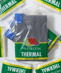 FRUIT OF THE LOOM/フルーツオブザルーム 無地 ワッフル/サーマル ヘンリーネック 長袖Tシャツ/ロンT/1P パックT/レディース メンズ