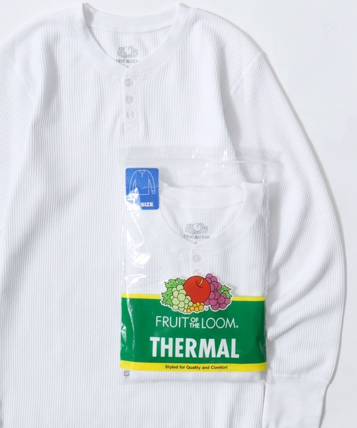 FRUIT OF THE LOOM（フルーツオブザルーム）の「FRUIT OF THE LOOM/フルーツオブザルーム 無地 ワッフル/サーマル ヘンリーネック 長袖Tシャツ/ロンT/1P パックT/レディース メンズ（Tシャツ/カットソー・メンズ・ホワイト/ブラック/グレー/アイボリー・M/L/XL）」の16枚目の写真