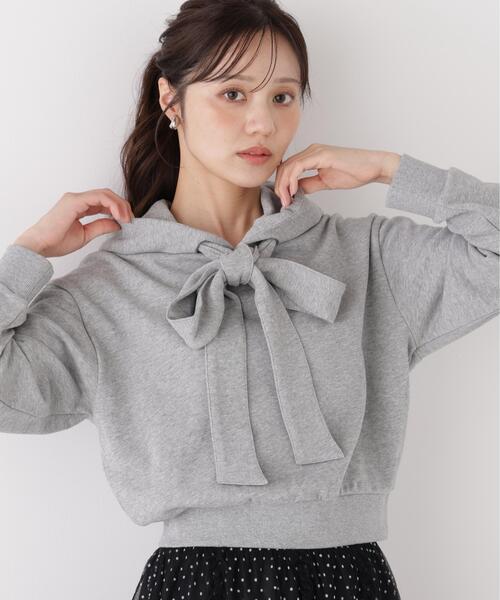 PROPORTION BODY DRESSING(プロポーションボディドレッシング)の「<E>リボン付きフーディー / 1216260003(パーカー・レディース・オフホワイト/グレー系その他・FREE)」の1枚目の写真
