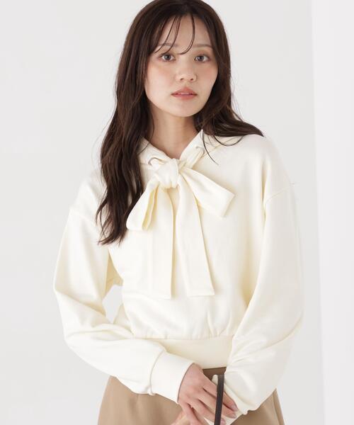 PROPORTION BODY DRESSING(プロポーションボディドレッシング)の「<E>リボン付きフーディー / 1216260003(パーカー・レディース・オフホワイト/グレー系その他・FREE)」の2枚目の写真