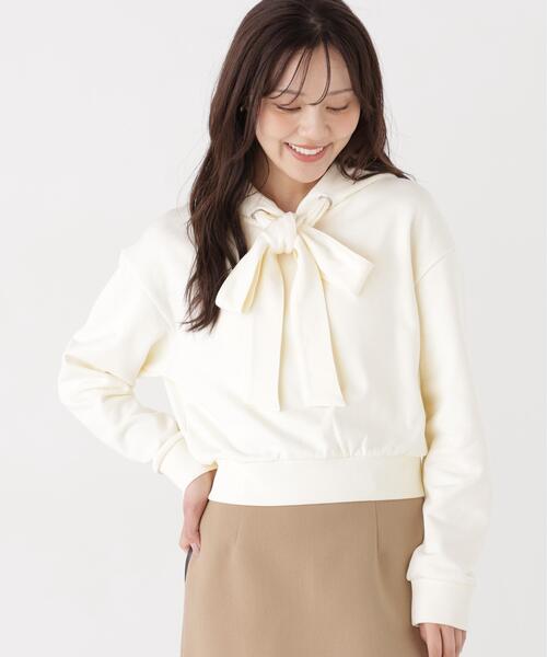 PROPORTION BODY DRESSING(プロポーションボディドレッシング)の「<E>リボン付きフーディー / 1216260003(パーカー・レディース・オフホワイト/グレー系その他・FREE)」の9枚目の写真