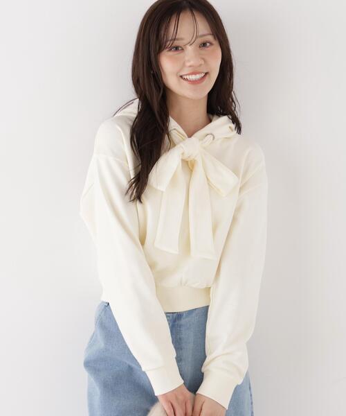 PROPORTION BODY DRESSING(プロポーションボディドレッシング)の「<E>リボン付きフーディー / 1216260003(パーカー・レディース・オフホワイト/グレー系その他・FREE)」の10枚目の写真