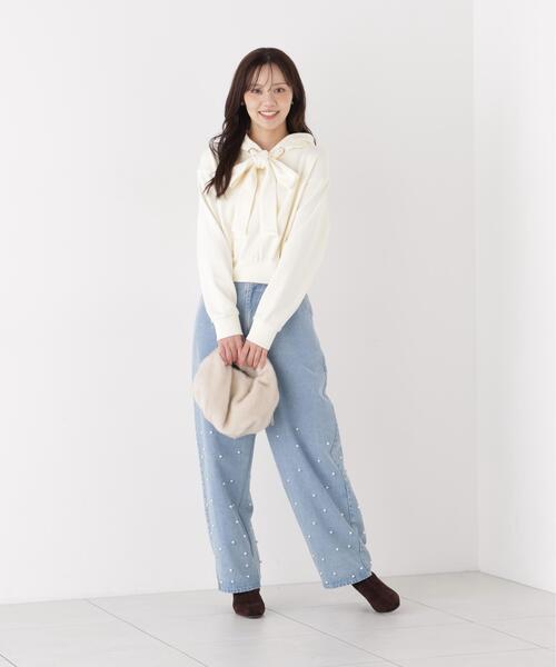 PROPORTION BODY DRESSING(プロポーションボディドレッシング)の「<E>リボン付きフーディー / 1216260003(パーカー・レディース・オフホワイト/グレー系その他・FREE)」の16枚目の写真