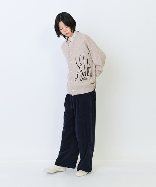 LOISIR(ロワズィール)の「《塩川いづみさんコラボ》ウールインターシャカーディガン(カーディガン/ボレロ・レディース・グレー/ベージュ・FREE)」の5枚目の写真