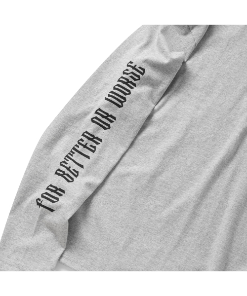 SUPERSUB（スーパーサブ）の「[クロップ]クロスパッチヘンリーネックフード長袖Tシャツ-メランジグレー（Tシャツ/カットソー・レディース・その他・MEDIUM/LARGE）」の4枚目の写真