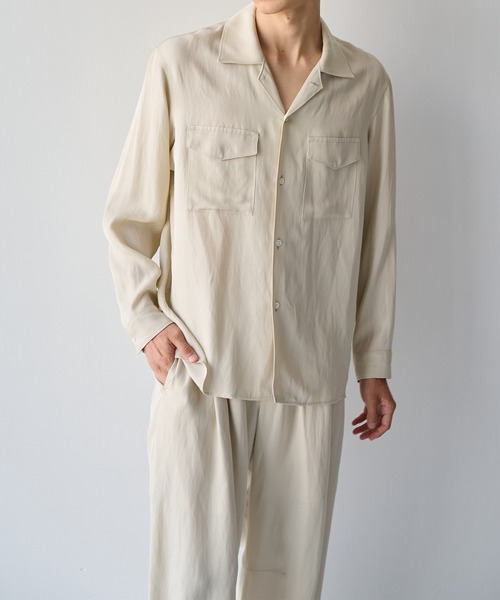 STUDIOUS(ステュディオス)の「【STUDIOUS】Noseason Linen Open Shirts(シャツ/ブラウス・メンズ・ブラック/ナチュラル/ブラウン・3/2/1)」の1枚目の写真