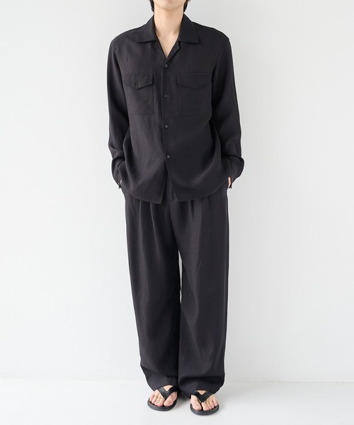 STUDIOUS(ステュディオス)の「【STUDIOUS】Noseason Linen Open Shirts(シャツ/ブラウス・メンズ・ブラック/ナチュラル/ブラウン・3/2/1)」の8枚目の写真