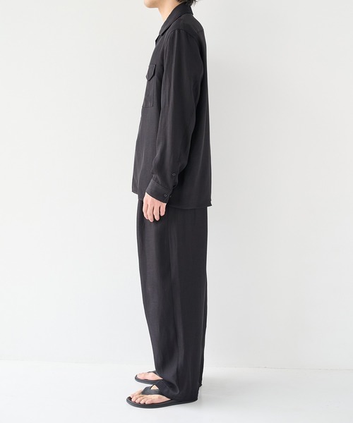 STUDIOUS(ステュディオス)の「【STUDIOUS】Noseason Linen Open Shirts(シャツ/ブラウス・メンズ・ブラック/ナチュラル/ブラウン・3/2/1)」の9枚目の写真