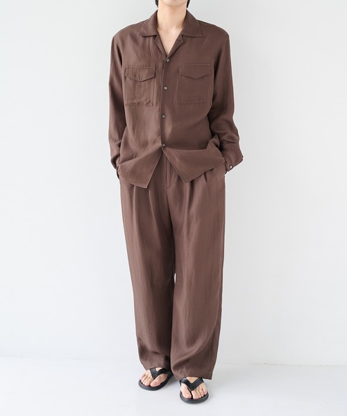 STUDIOUS(ステュディオス)の「【STUDIOUS】Noseason Linen Open Shirts(シャツ/ブラウス・メンズ・ブラック/ナチュラル/ブラウン・3/2/1)」の18枚目の写真
