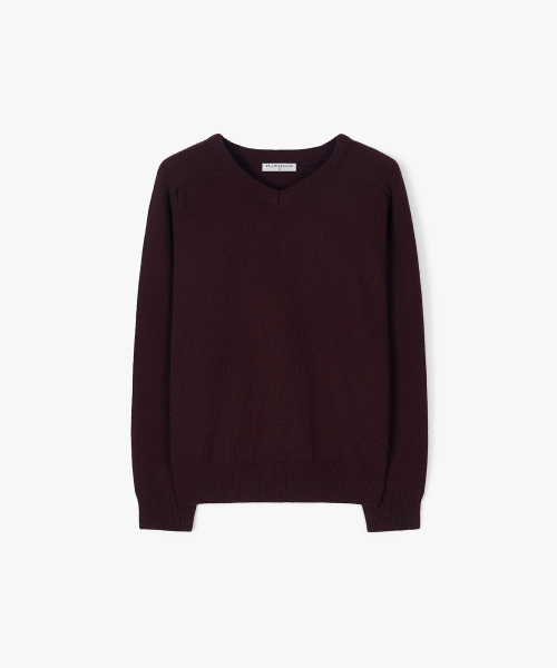 FLAWSROOM(フローズルーム)の「ファインウール Vネックニット ワイン(ニット/セーター・メンズ・その他・LARGE/MEDIUM)」の2枚目の写真