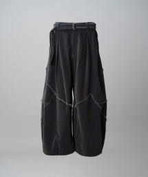 MAISON SPECIAL（メゾンスペシャル）の「《UNISEX》3Dカッティングモールデニムプライムワイドベルテッドパンツ/Three-dimensional Cutting Moleskin Denim Prime-Wide Belted Pants【MAISON SPECIAL/メゾンスペシャル】（デニムパンツ）」