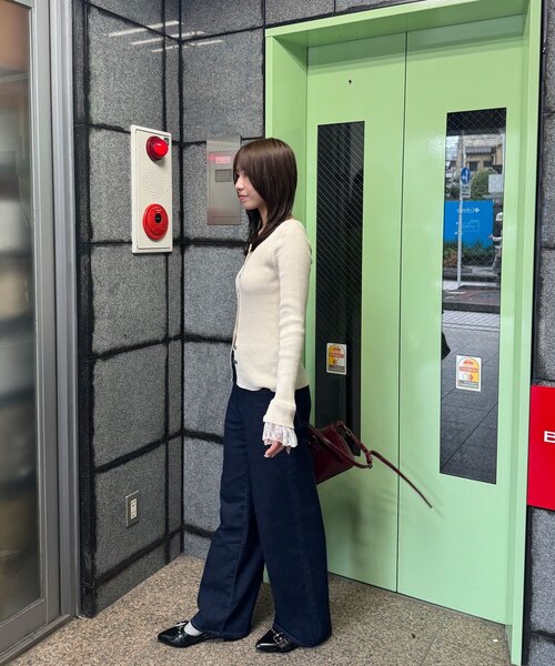 CIAOPANIC(チャオパニック)の「のびのびリブニット袖レースカーディガン(カーディガン/ボレロ・レディース・ブラウン/グレー/ミント/アイボリー・ONE SIZE)」の12枚目の写真