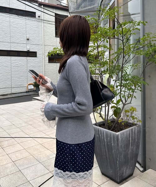 CIAOPANIC(チャオパニック)の「のびのびリブニット袖レースカーディガン(カーディガン/ボレロ・レディース・ブラウン/グレー/ミント/アイボリー・ONE SIZE)」の17枚目の写真