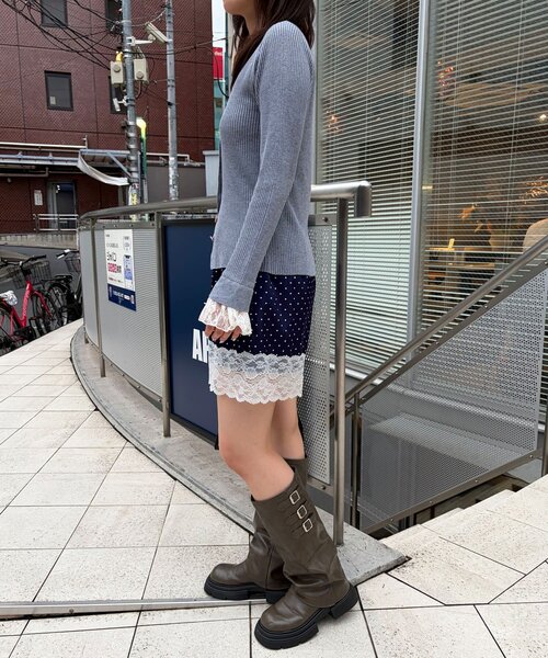 CIAOPANIC(チャオパニック)の「のびのびリブニット袖レースカーディガン(カーディガン/ボレロ・レディース・ブラウン/グレー/ミント/アイボリー・ONE SIZE)」の20枚目の写真