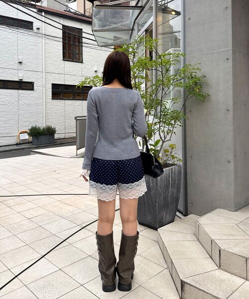 CIAOPANIC(チャオパニック)の「のびのびリブニット袖レースカーディガン(カーディガン/ボレロ・レディース・ブラウン/グレー/ミント/アイボリー・ONE SIZE)」の21枚目の写真