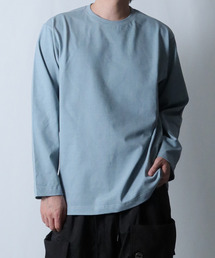 JUSTHANG（ジャストハング）の「ピグメントウォッシュ オーバーサイズ ロングスリーブ [ライトブルー]（Tシャツ/カットソー）」