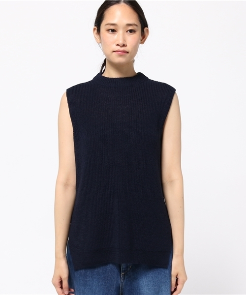 22 OCTOBRE（ヴァンドゥ－オクトーブル）の「バルキーロングベスト（ニット/セーター・レディース・ブラック/ベージュ/ネイビー・2）」の7枚目の写真