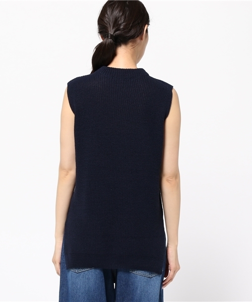 22 OCTOBRE（ヴァンドゥ－オクトーブル）の「バルキーロングベスト（ニット/セーター・レディース・ブラック/ベージュ/ネイビー・2）」の9枚目の写真